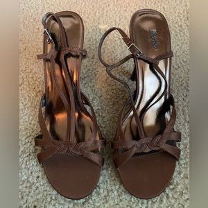 Coffee Brown Women Heel Sandals